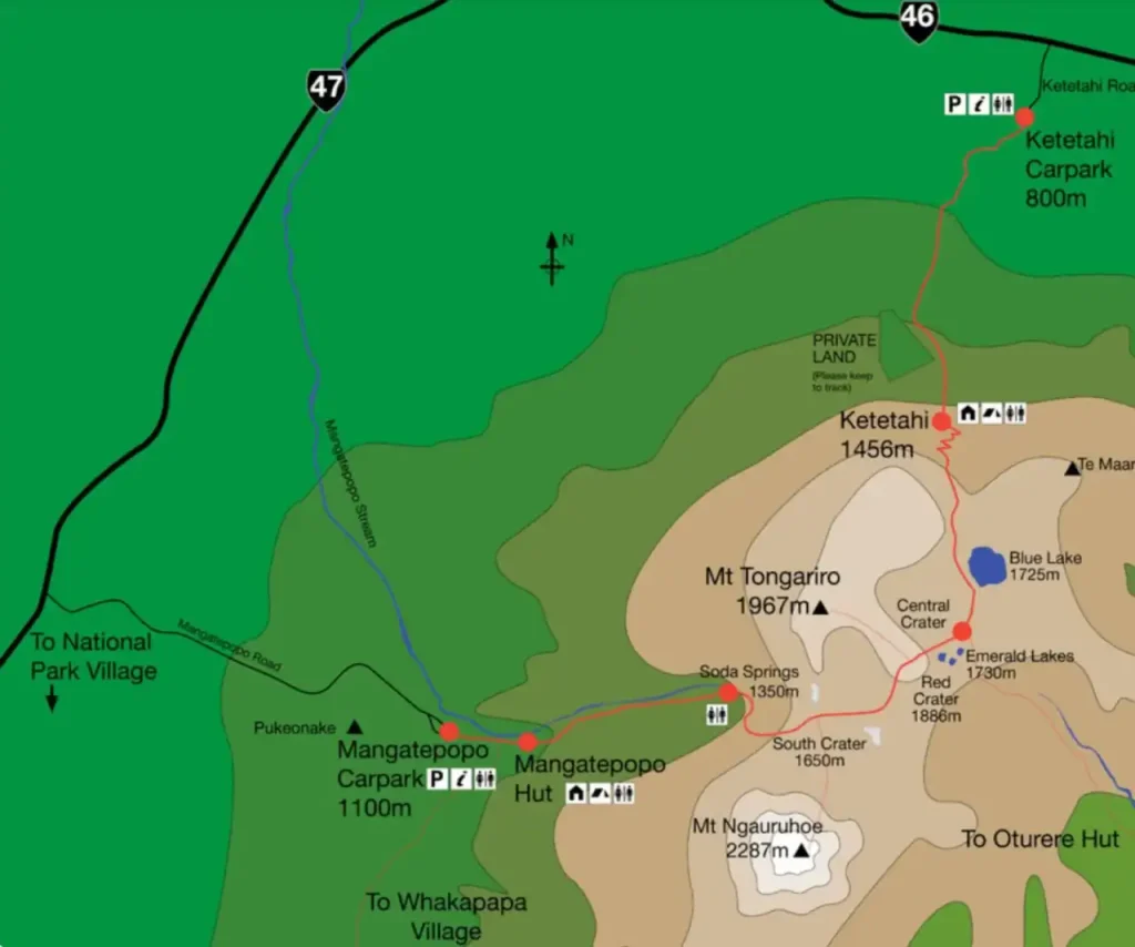Ruta Monte Destino en Tongariro National Park.